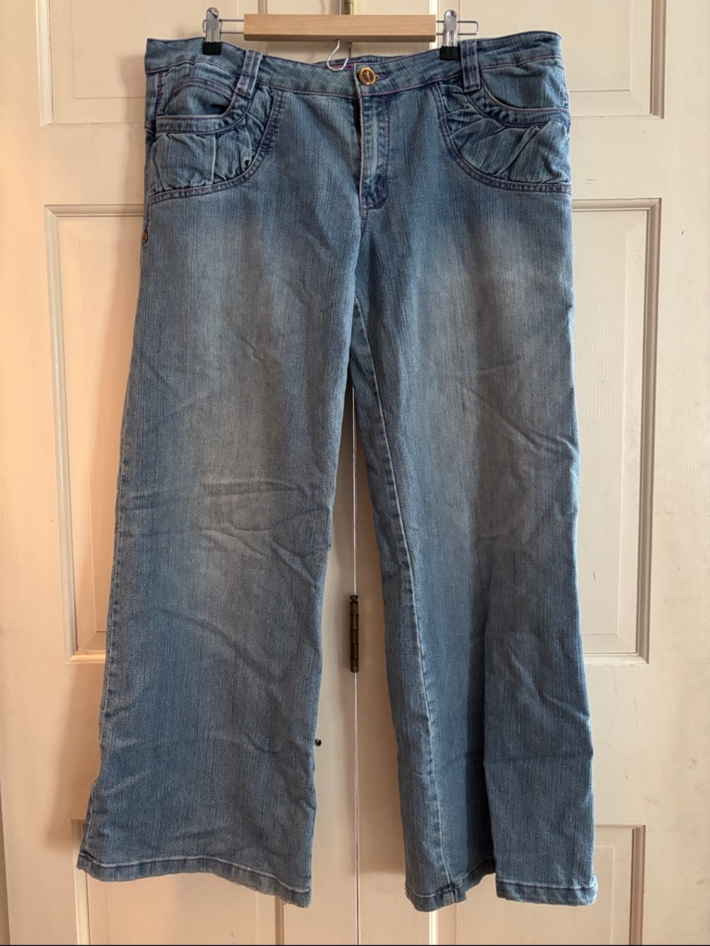 Classic Light Blue Wide-Leg Flare Jeans